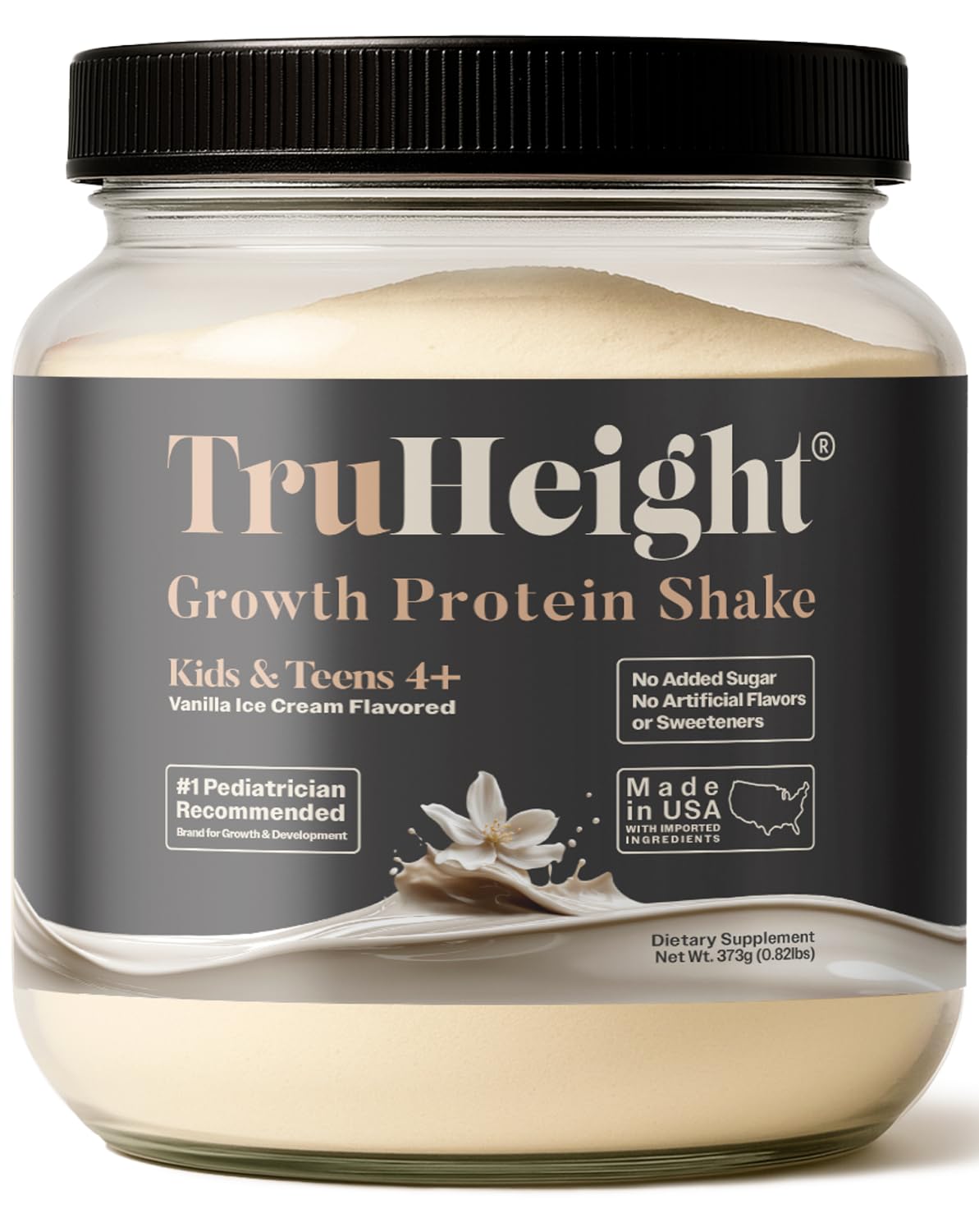 TruHeight Growth Protein Shake (Chocolate Milk Flavor, Whey) Tall Nutrition for Natural Growth & Development - Protein Powder for Kids & Teens, Weight Gain Drinks - Picky Eater Vitamin, Taller Ages 4+