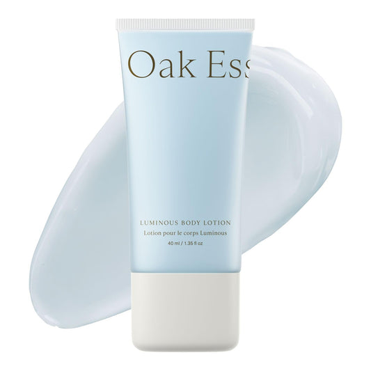 Oak Essentials Luminous Body Lotion, Travel Body Lotion for Women with Blue Tansy, Rose Oil, Shea Butter and Coconut Oil, Lightweight Moisturizer for Dry and Sensitive Skin, 1.33 Fl Oz