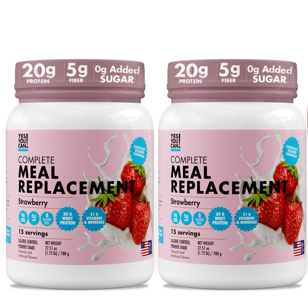Yes You Can! Complete Meal Replacement, Strawberry, 20g Protein, 2 Pack