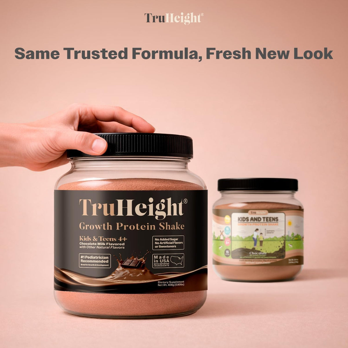 TruHeight Growth Protein Shake (Chocolate Milk Flavor, Whey) Tall Nutrition for Natural Growth & Development - Protein Powder for Kids & Teens, Weight Gain Drinks - Picky Eater Vitamin, Taller Ages 4+