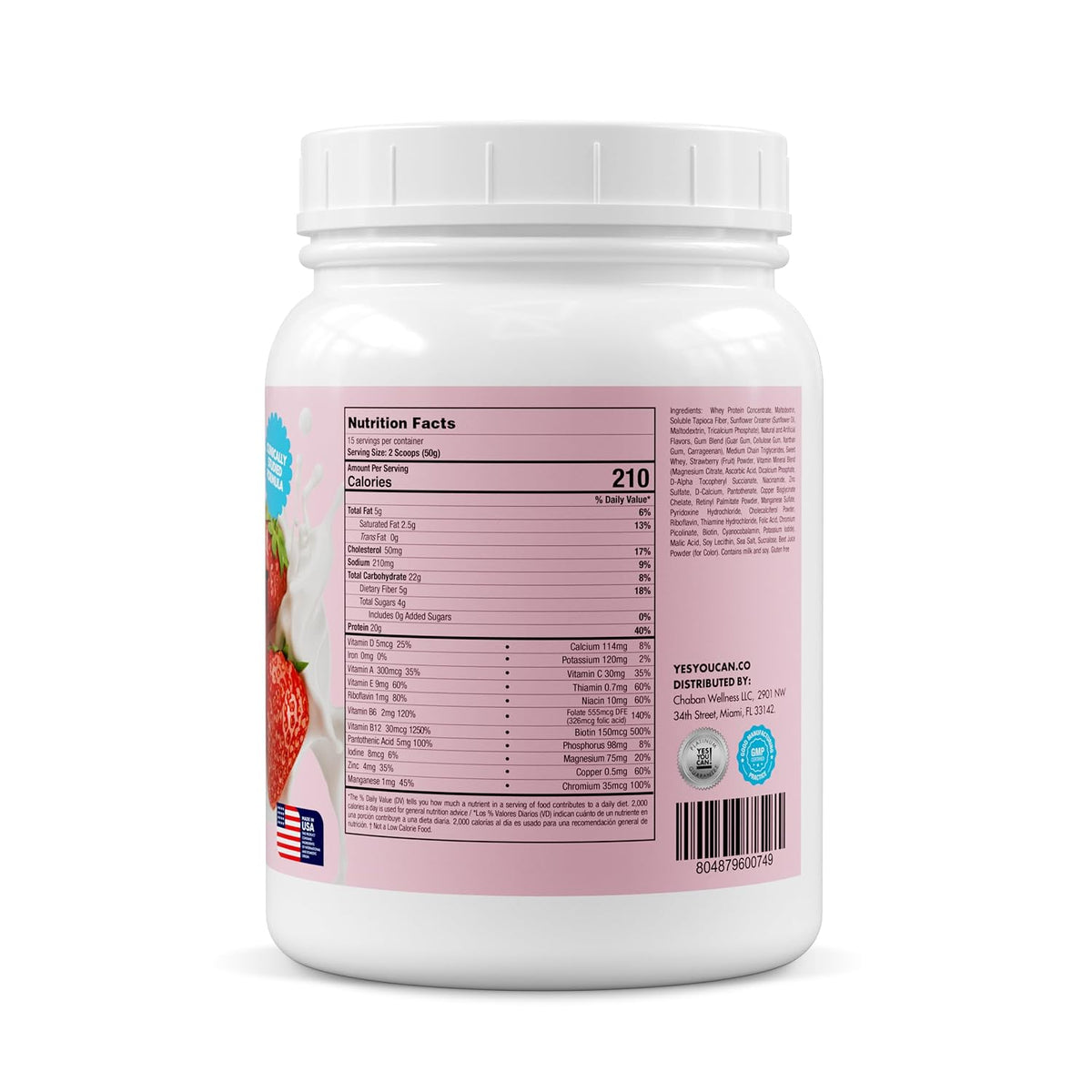 Yes You Can! Complete Meal Replacement, Strawberry, 20g Protein, 2 Pack