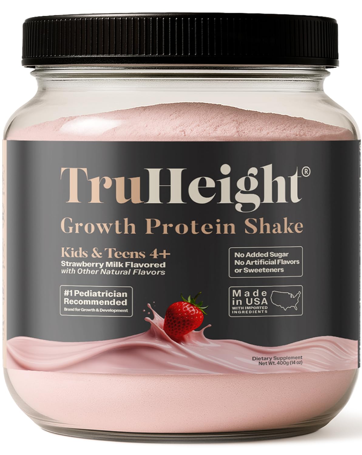 TruHeight Growth Protein Shake (Chocolate Milk Flavor, Whey) Tall Nutrition for Natural Growth & Development - Protein Powder for Kids & Teens, Weight Gain Drinks - Picky Eater Vitamin, Taller Ages 4+