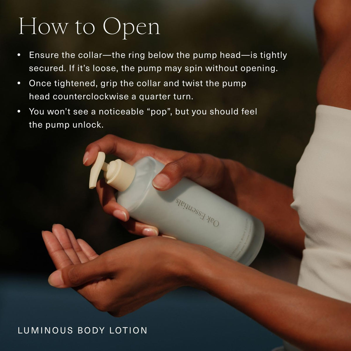 Oak Essentials Luminous Body Lotion, Travel Body Lotion for Women with Blue Tansy, Rose Oil, Shea Butter and Coconut Oil, Lightweight Moisturizer for Dry and Sensitive Skin, 1.33 Fl Oz