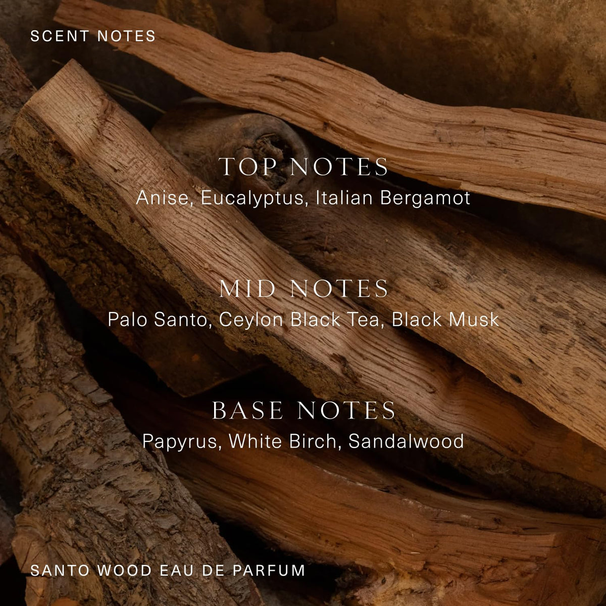 Oak Essentials Santo Wood Eau De Parfum | Clean Woodsy & Rich Fragrance with Eucalyptus, Palo Santo, Sandalwood & White Birch, 50 mL