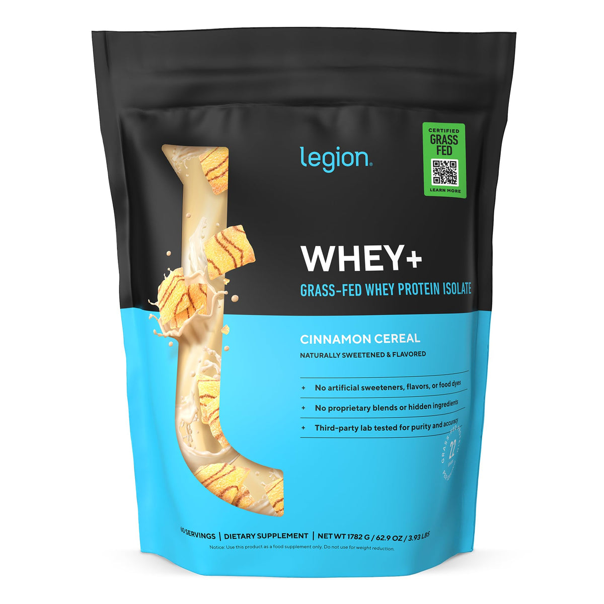 Legion Whey+ Protein Isolate Grass Fed, Chocolate, 30 Servings