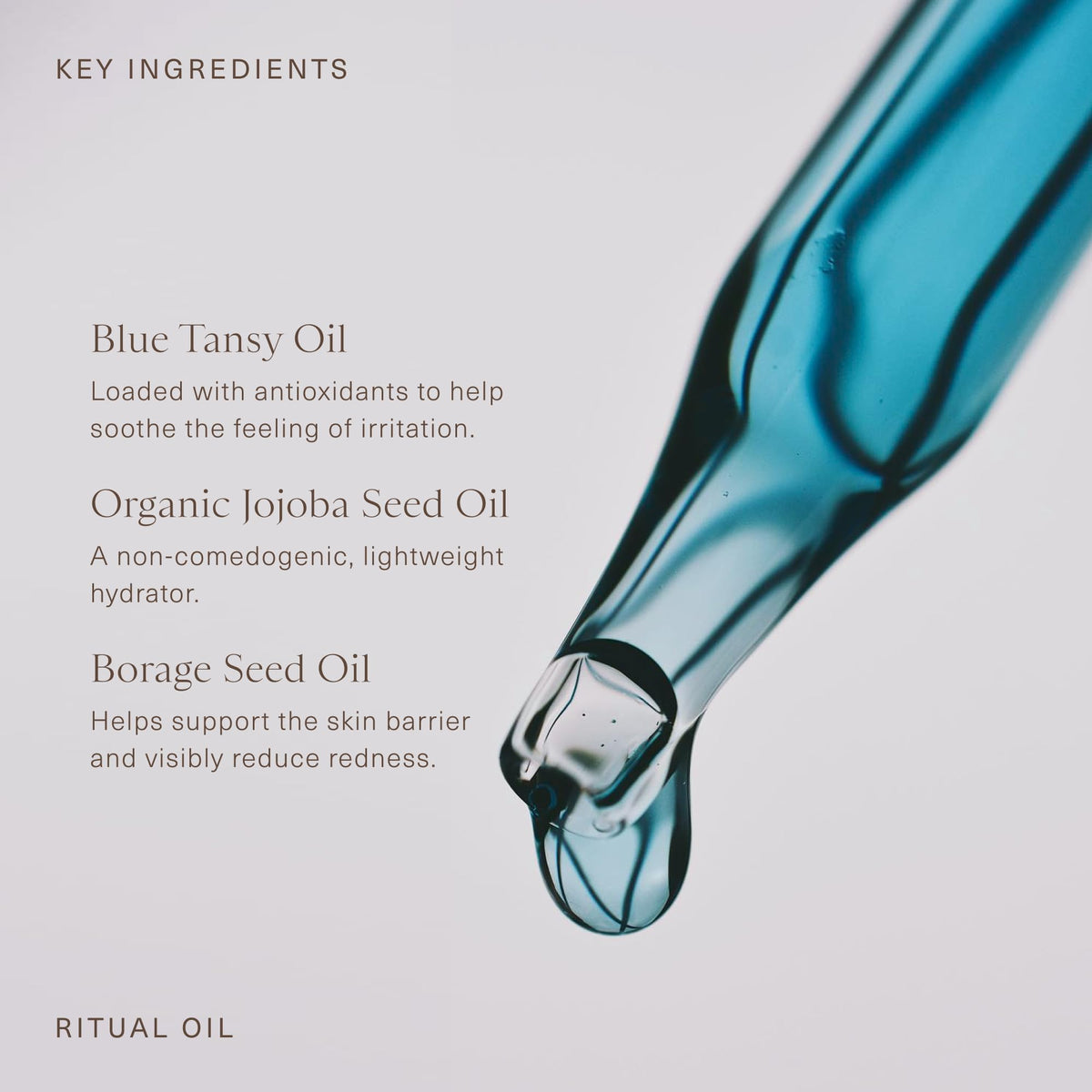 Oak Essentials Ritual Oil, Blue Tansy Hydrating Face Oil with Organic Jojoba Seed and Borage Seed Oils, Balances Sensitive-Feeling Skin, Silky Finish, 1 Fl Oz